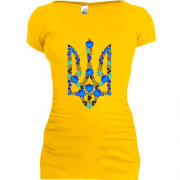 Подовжена футболка з гербом України у стилі писанки