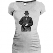 Подовжена футболка з Черчиллем