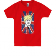 Детская футболка с Борисом Джонсоном на британском флаге