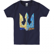 Детская футболка с орнаментным гербом - Слава Украине