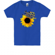 Дитяча футболка Соняшник з метеликами
