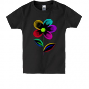 Дитяча футболка різнокольоровою квіткою