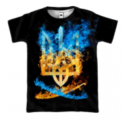 3D футболка з вогненним тризубом