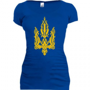 Подовжена футболка з гербом України з колосків