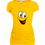 Женская удлиненная футболка с озорным смайлом