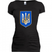 Женская удлиненная футболка с гербом Украины (2)