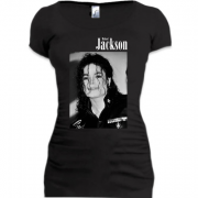 Женская удлиненная футболка Michael Jackson (3)
