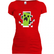 Женская удлиненная футболка Crash Minecraft