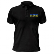 Чоловіча футболка-поло Ukraine (жовто-синій напис)