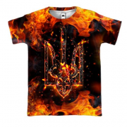 3D футболка с Тризубом в огне