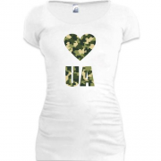 Подовжена футболка з камуфляжним написом Love UA