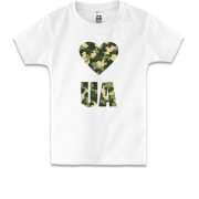 Дитяча футболка з камуфляжним написом Love UA