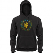 Толстовка герб Украины в цветочном венке
