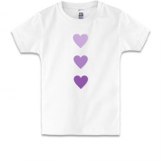 Дитяча футболка з фіолетовими серцями