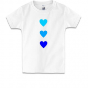 Детская футболка с голубыми сердечками