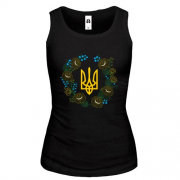Майка герб Украины в цветочном венке