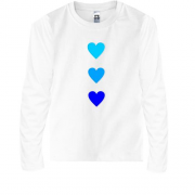 Детская футболка с длинным рукавом с голубыми сердечками