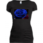 Подовжена футболка Темно-синяя роза