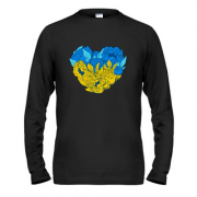 Чоловічий лонгслів Серце із жовто-синіх квітів