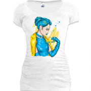 Подовжена футболка Українська дівчина (ART Style)