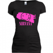 Женская удлиненная футболка NIRVANA Painted Smile (2)