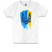 Детская футболка с гербом Украины (стилизованный под краску) 3