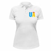 Жіноча футболка-поло з написом UA з венком