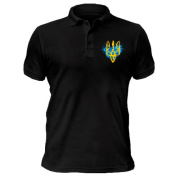 Футболка поло с гербом Украины (стилизованный под краску) 2