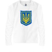 Детская футболка с длинным рукавом с гербом Украины (2) АРТ