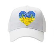 Кепка Серце із жовто-блакитних квітів
