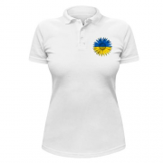 Жіноча футболка-поло з патріотичним соняшником