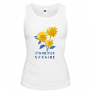 Жіноча майка Stand For Ukraine (піксельні квіти)