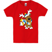Детская футболка с патриотичный олененком Рудольфом