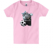 Дитяча футболка Веселий кінь з футбольним м'ячем
