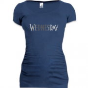 Подовжена футболка Wednesday лого