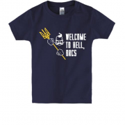 Детская футболка с принтом Wellcome to hell, orcs