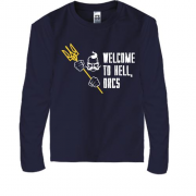 Детская футболка с длинным рукавом с принтом Wellcome to hell, o