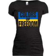 Подовжена футболка з принтом COLORS OF FREEDOM