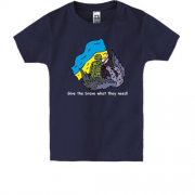 Детская футболка Украиский Воин против трехглавого орла