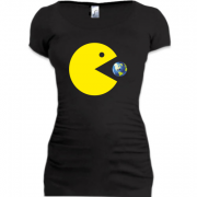 Женская удлиненная футболка Pacman