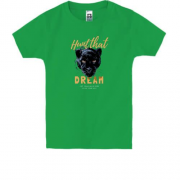 Дитяча футболка з гаслом Мрія на тлі пантери