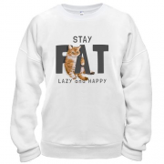 Свитшот с котиком Fat Lazy and Happy