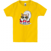 Дитяча футболка з котом у консервній банцi
