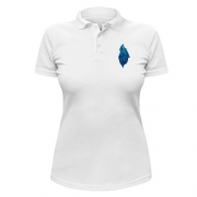 Жіноча футболка-поло з блакитним вовком