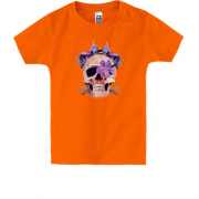 Детская футболка Череп в цветах