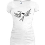 Подовжена футболка Калібрі з крилами із квітів