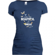 Подовжена футболка з метеликами Beautiful