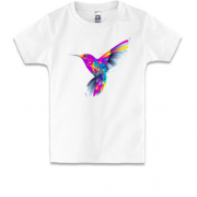 Детская футболка с радужной колибри