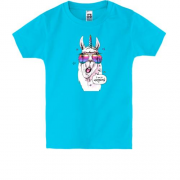 Дитяча футболка з казковою ламою-єдинорогом