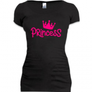 Подовжена футболка з короною princess
